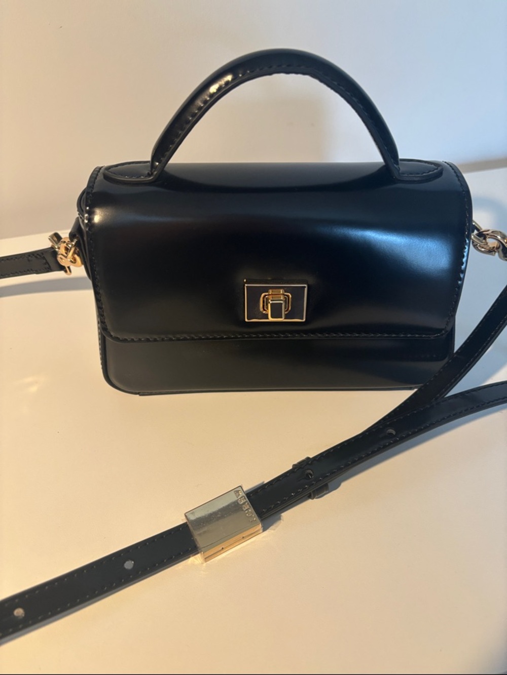 Jcrew black Top-Handle Crossbody Bag with Gold Hardware